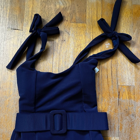 Beach Riot Nave Blue swimsuit with Bow Detail and Belt - Picture 2 of 3